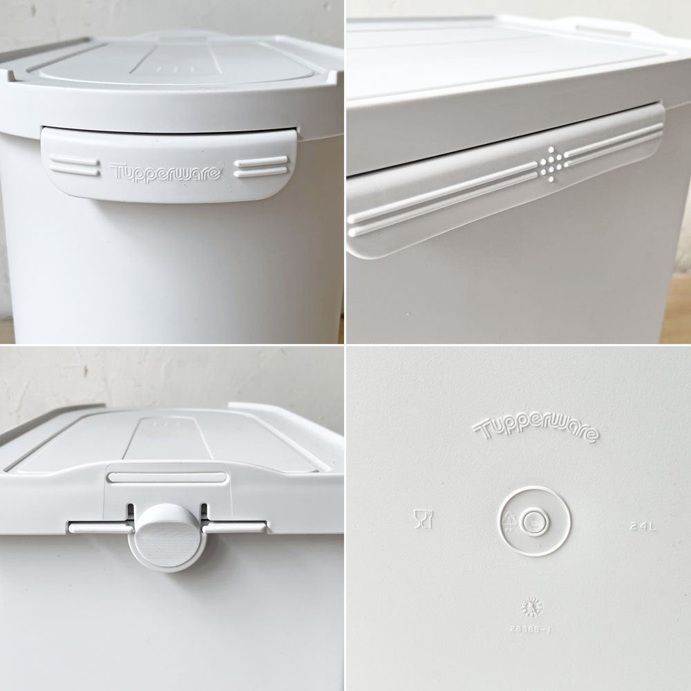 タッパーウェア Tupperware キッチンキーパー お米 20kg 密閉収納 二重蓋 保存容器 ライトグレー 廃盤 未使用品 ★