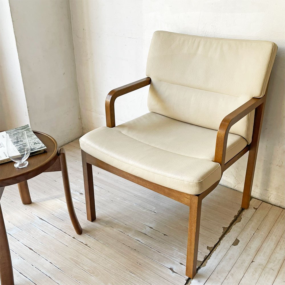 カンディハウス CONDE HOUSE アルプ ALP LD アームチェア レザー 合皮 ナラ材 廃盤 ★