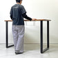 かなでもの KANADEMONO ザ・テーブル THE TABLE スタンディングデスク ラバーウッド材 ブラウン × ブラックスチール脚 W155xH104cm ●