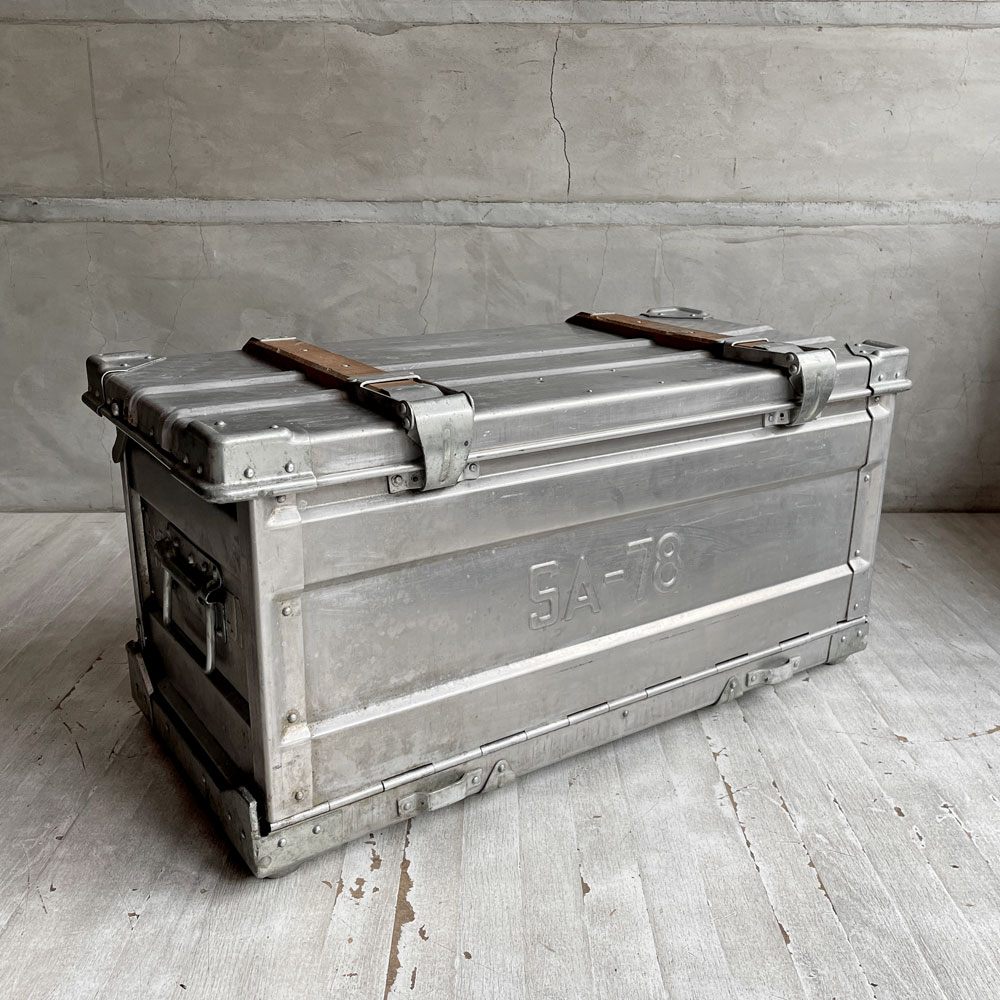 アルファ ALFA社製 ビンテージ フォールディングコンテナ ユーゴスラビア軍 折畳み アルミコンテナ ツールボックス トランスポートコンテナ ミリタリー 1979年製 ♪