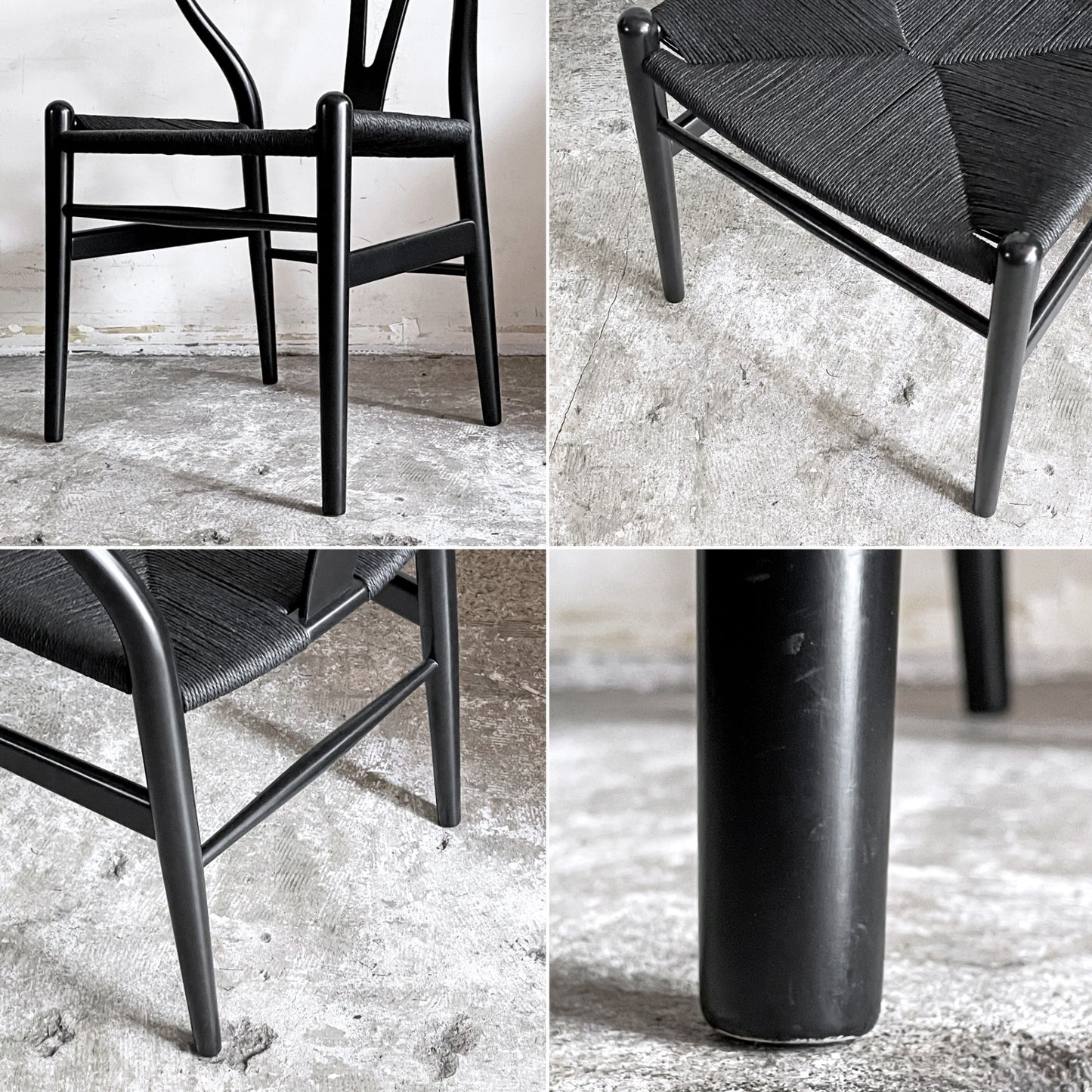 カールハンセン＆サン Carl Hansen & Son CH24 Yチェア ブラックラッカー×ブラックペーパーコード ビーチ材 ハンス・J・ウェグナー デンマーク 北欧家具 B ■