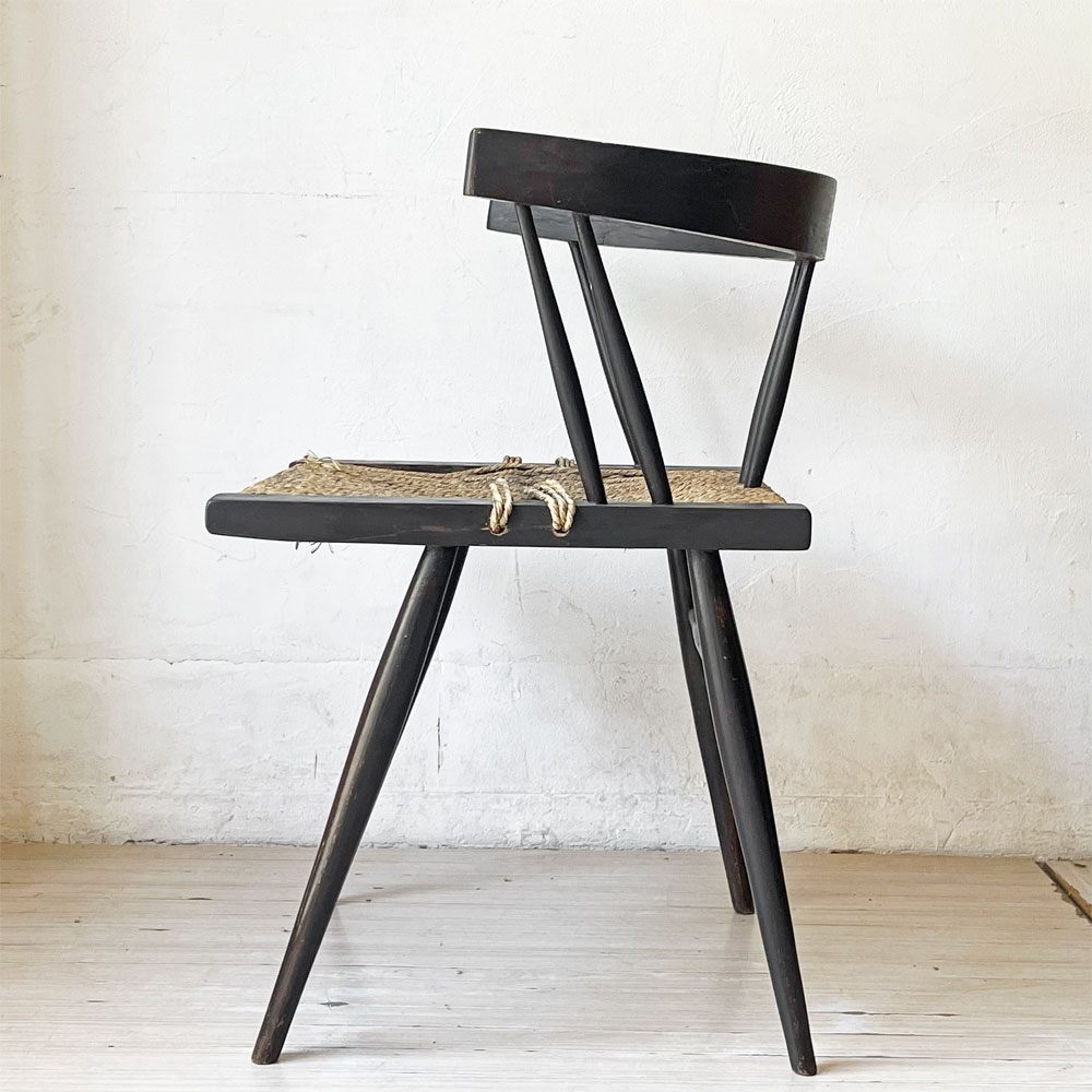 ジョージ・ナカシマ George Nakashima グラスシートチェア GRASS SEATED CHAIR ローズウッド材（シッソ）インド NID 60`s ビンテージ ★