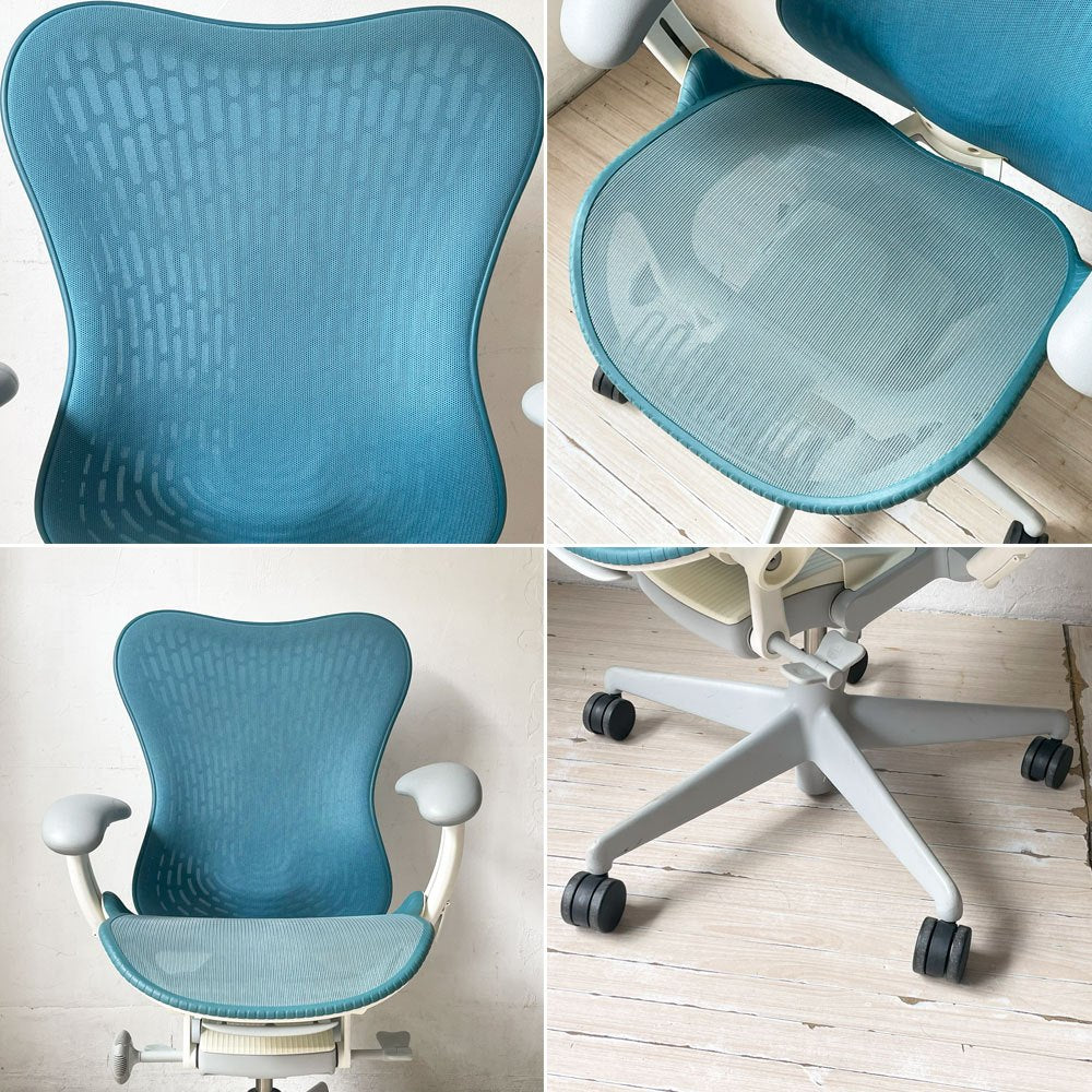 ハーマンミラー Herman Miller ミラ2チェア Mirra2 デスクチェア バタフライバック ダークターコイズ メッシュシート studio7.5 ★