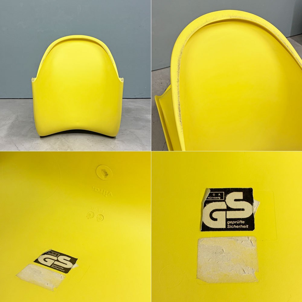 ヴィトラ vitra パントンチェア ダイニングチェア スタッキングチェア イエロー ヴェルナー・パントン Panton ミッドセンチュリー スペースエイジ B ◎