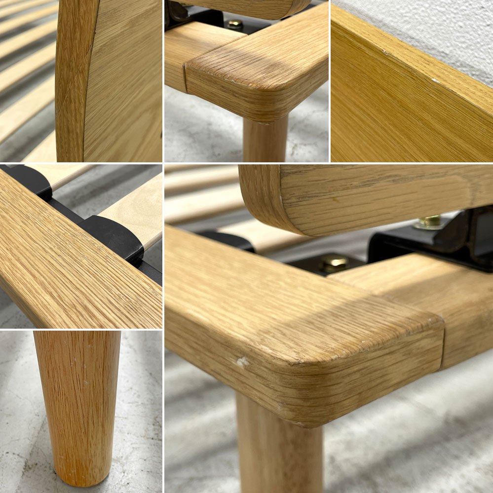 無印良品 MUJI 木製ベッドフレーム スモールサイズ オーク材突板 ヘッドボード付き ナチュラルカラー 〓