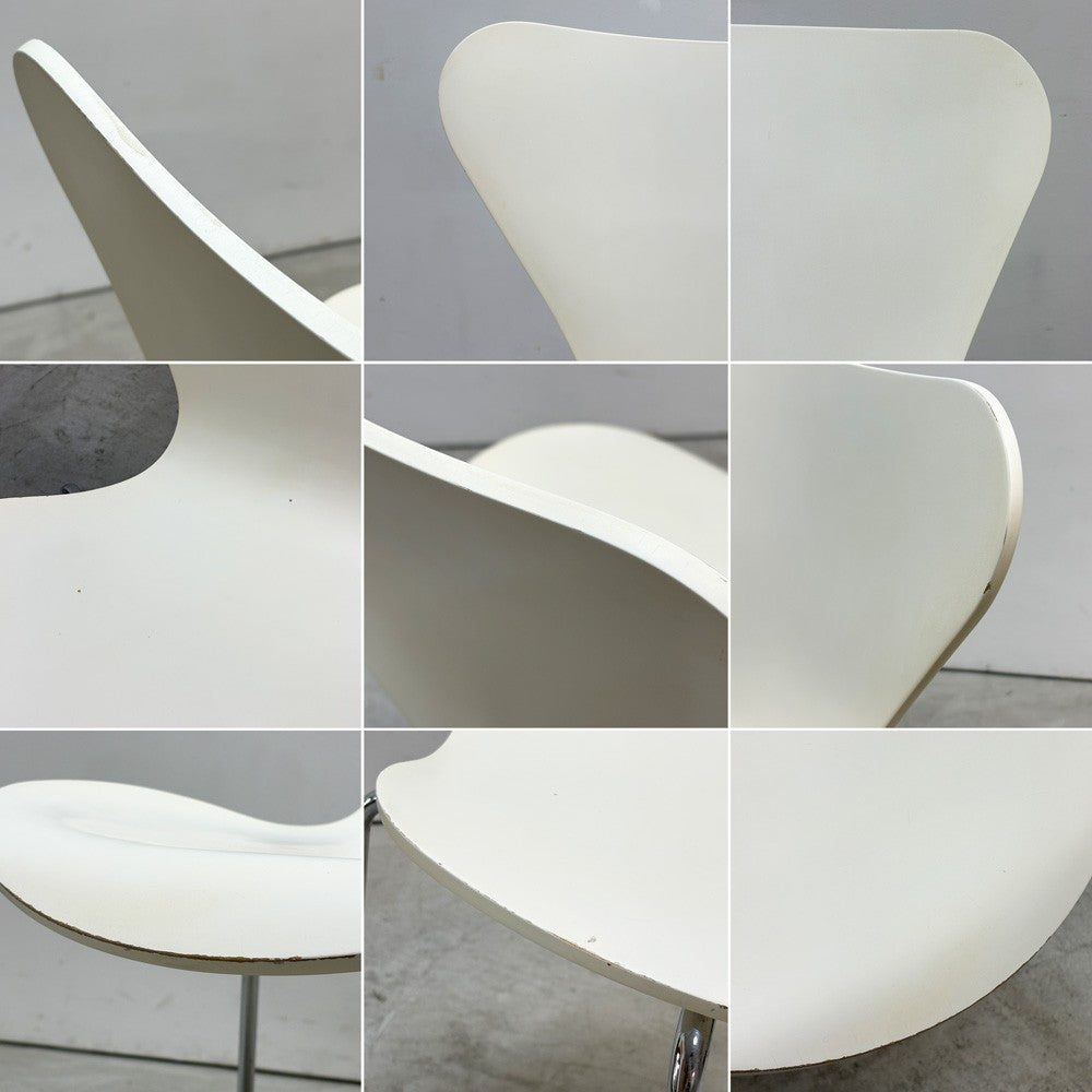 フリッツハンセン Fritz Hansen 3107 セブンチェア ホワイト ラッカー仕上げ スタッキング アルネ・ヤコブセン デンマーク 北欧家具 ●