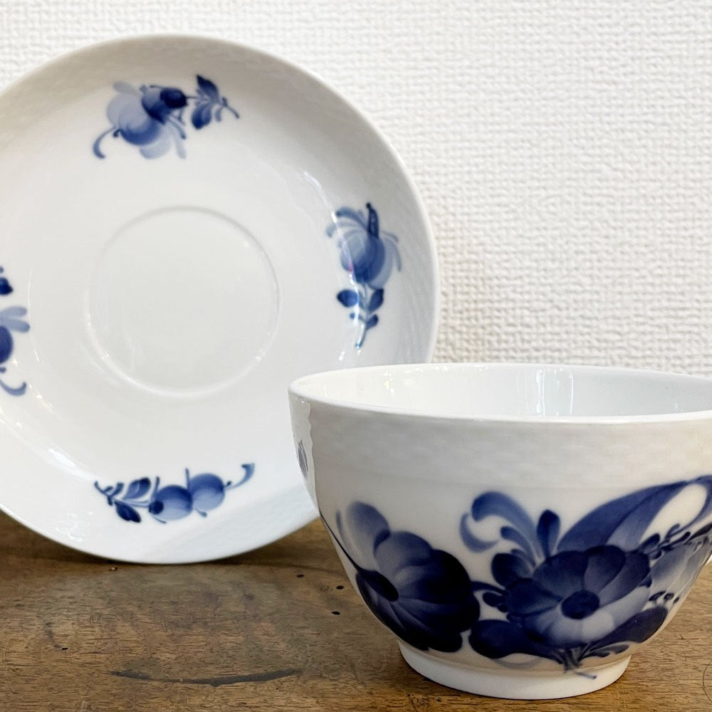 ロイヤルコペンハーゲン ROYAL COPENHAGEN ブルーフルーテッド プレイン モーニングカップ＆ソーサー 北欧食器 ◎