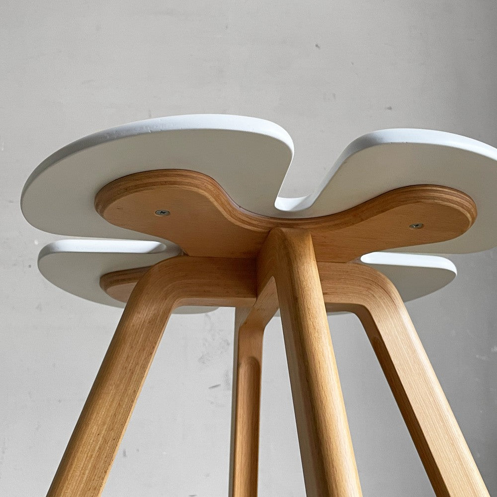 天童木工 Tendo クローバー Clover スツール ハイ ホワイトカラー T-3140MD-WA ビーチ材 MDF スタッキング H44cm 小池智子 国産家具 ■