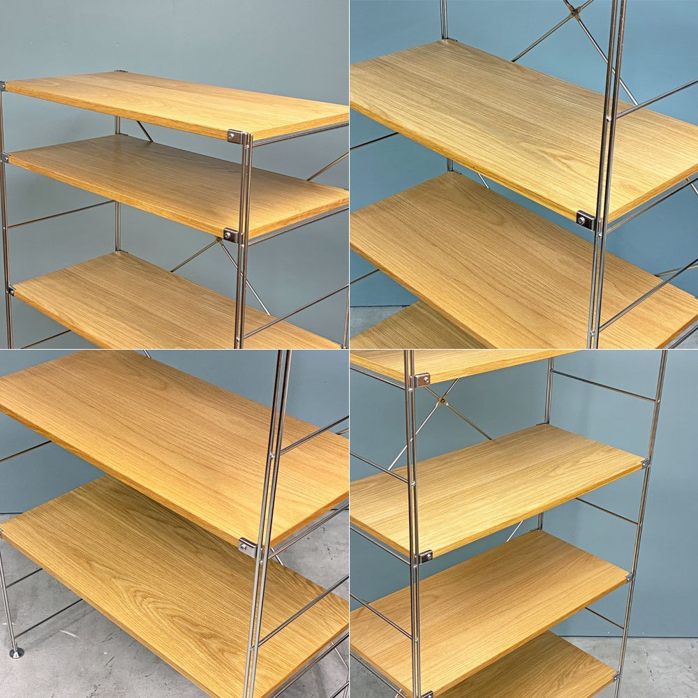 無印良品 MUJI ステンレスユニットシェルフ オーク材 ワイド 大 W86 H175cm ナチュラルデザイン ◎