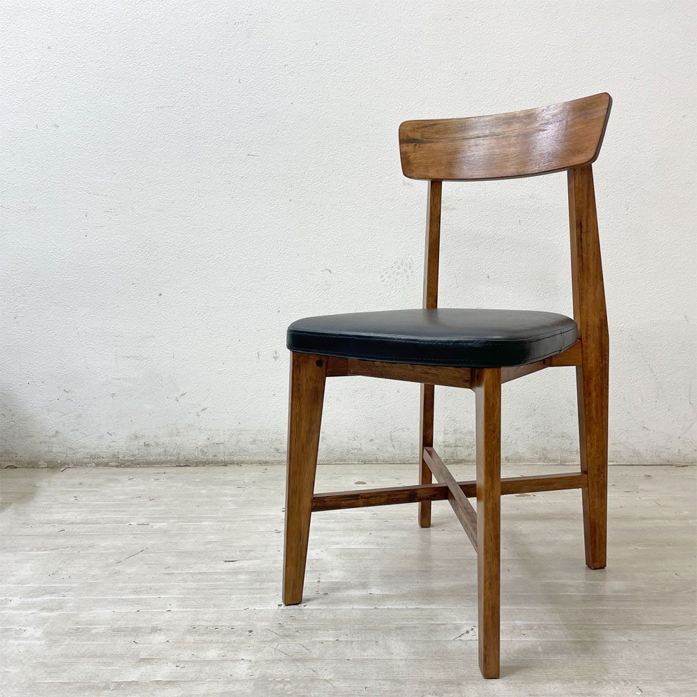 ジャーナルスタンダードファニチャー j.s.F シノン CHINON CHAIR ダイニングチェア PVCレザーシート  ラバーウッド材 ブラック A ●