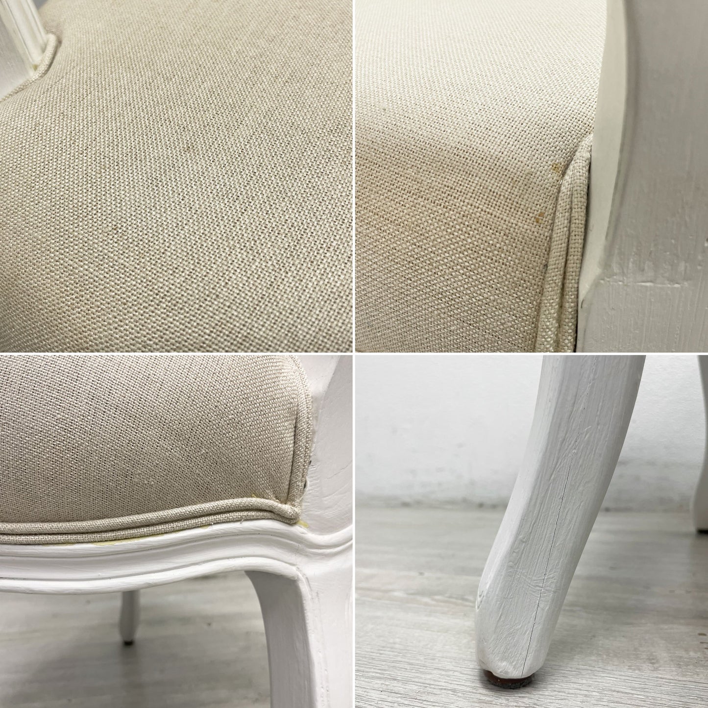 サラグレース Sarah Grace SGD デビュー ダイニングチェア DEBUT DINING CHAIR CHARM BD WHITE&NATURAL LINEN ラタンバック アンティーク風 参考定価 \55,000- A ●