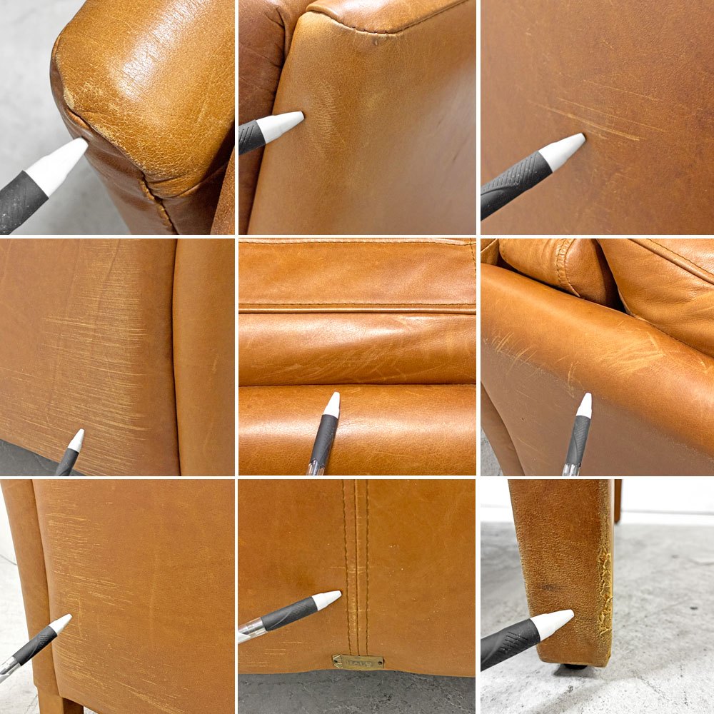 ハロ HALO レッジオ REGGIO 2P SOFA 2人掛けソファ レザー 牛本革 オールドサドルナッツカラー 英国家具 廃番 参考定価￥237,000-●