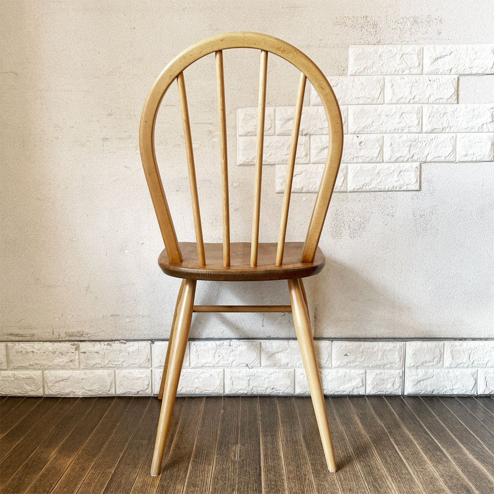 アーコール Ercol フープバックチェア ダイニングチェア スポークバック 4本タイプ エルム材 UKビンテージ 英国家具 ◎