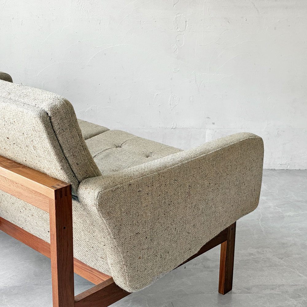 フランス＆サン France & Søn モジュラインソファ Moduline Sofa ラウンジチェア 2Pソファ チーク材 グレーファブリック デンマークビンテージ ★