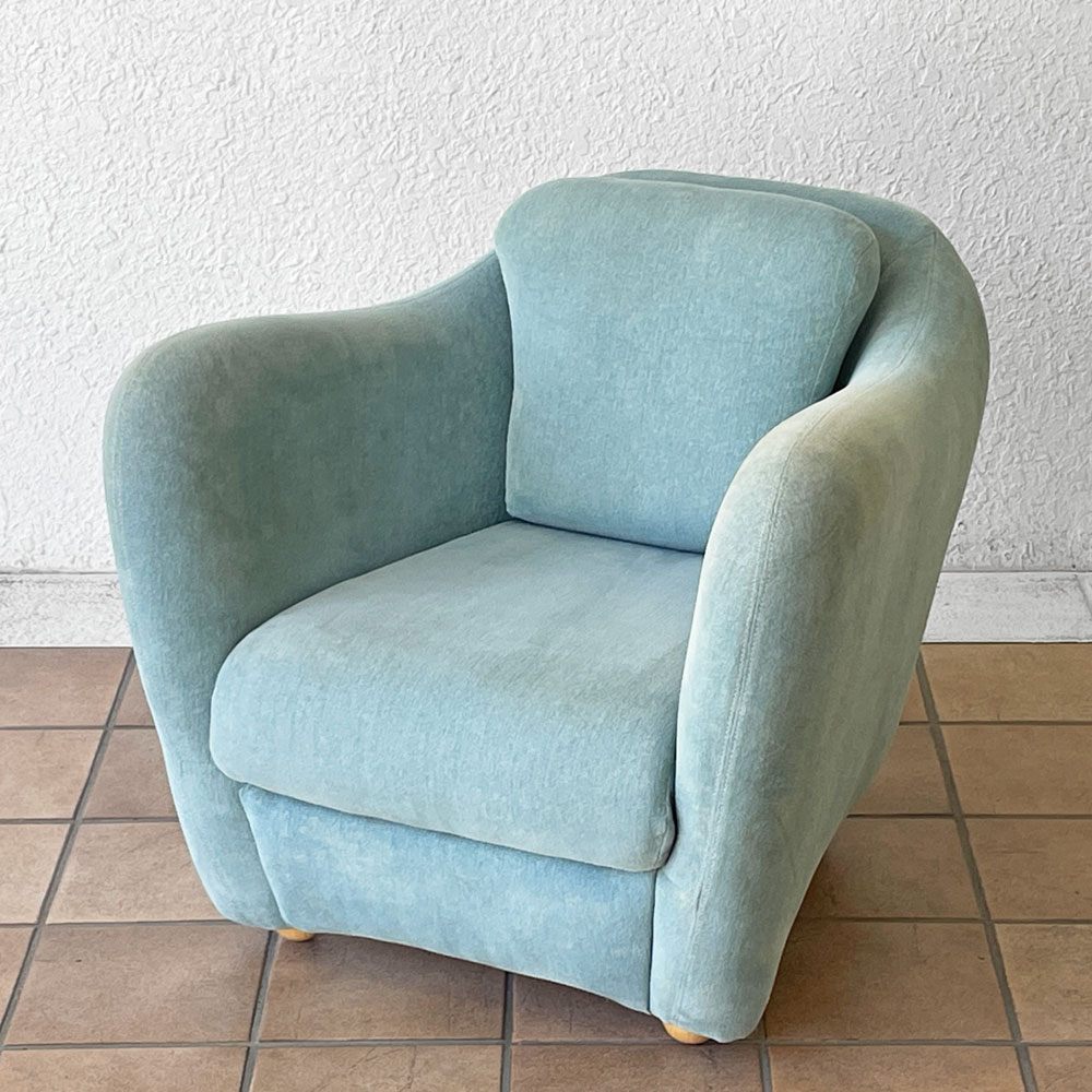 イデー IDEE ミニミラーアームチェア MINI MILLER ARM CHAIR パーソナルチェア シングルソファ ファブリック ブルーグレー ◇