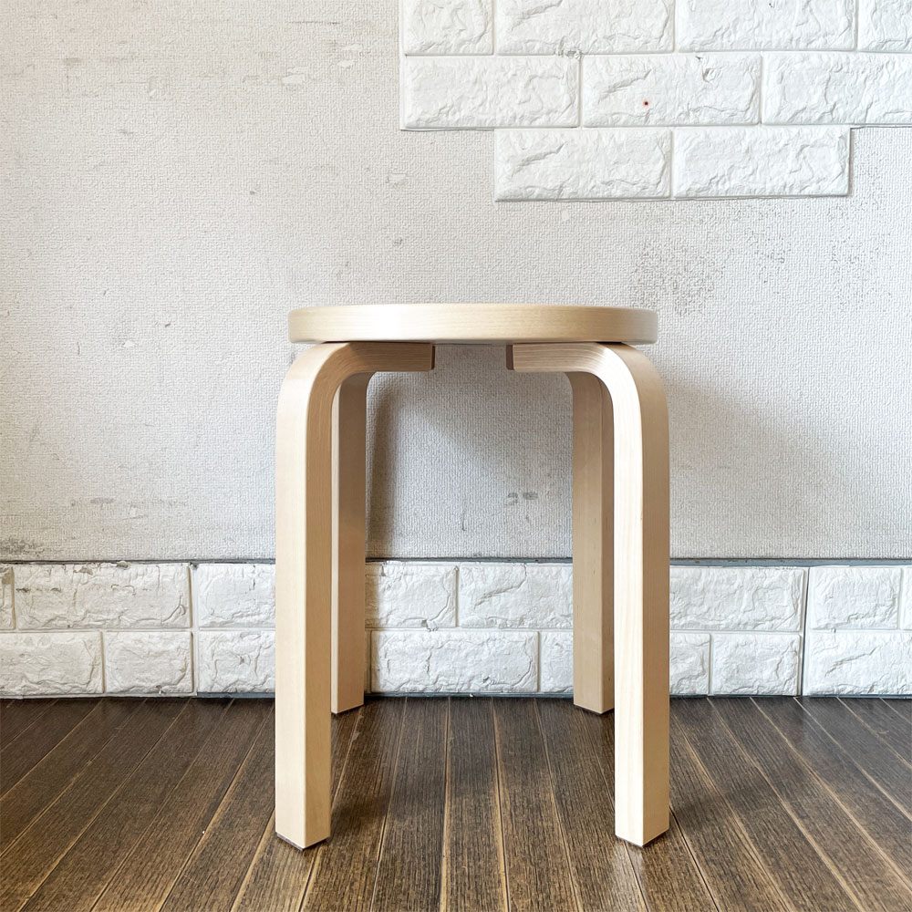 アルテック artek スツール Stool E60 バーチ材 4本脚 リノリウム ピューター2 スコープ scope 別注カラー アルヴァ・アアルト フィンランド 北欧家具 ◎