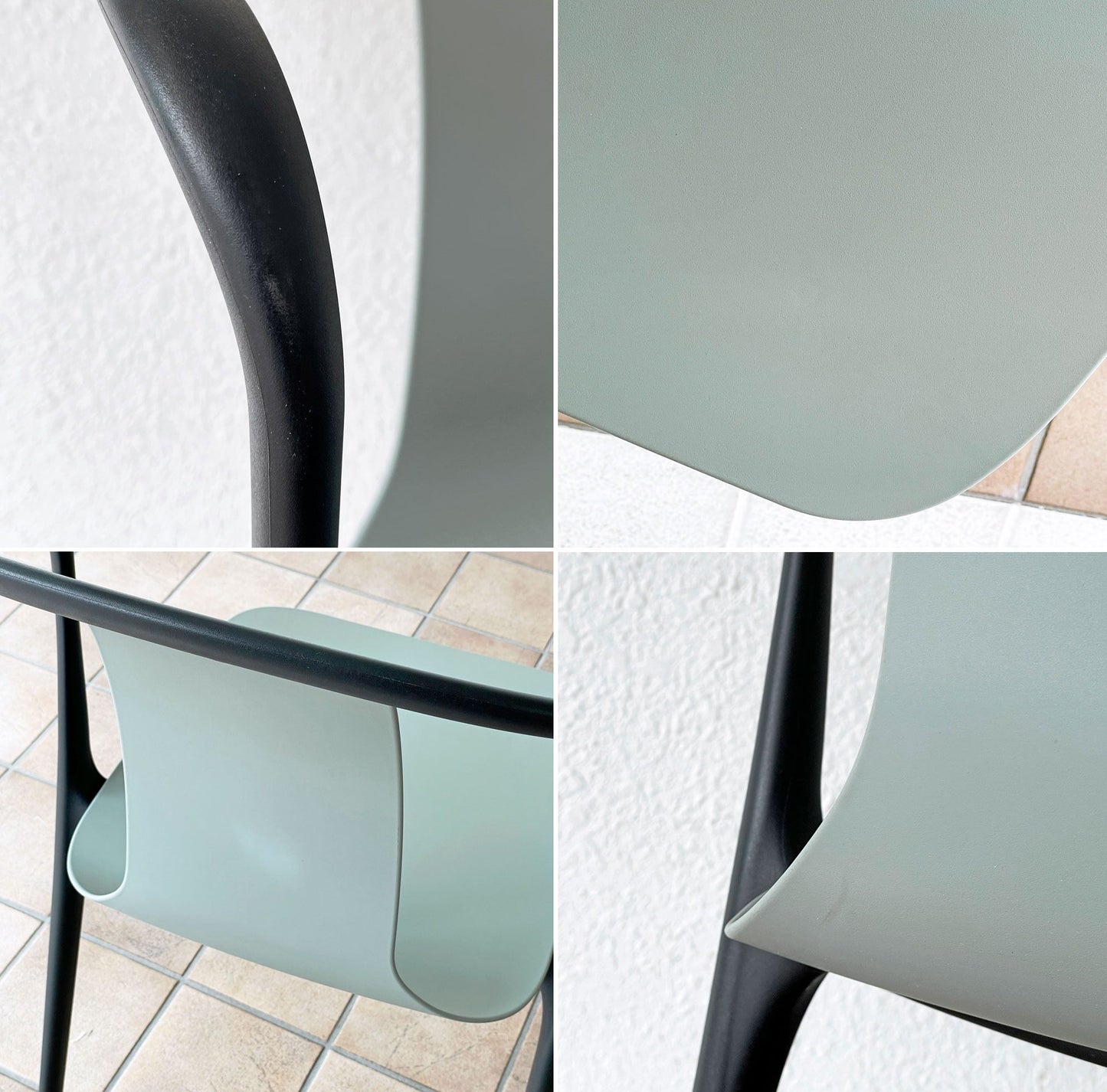 ヴィトラ Vitra ベルヴィルチェア Belleville Chair アームチェア ダイニングチェア スタッキングチェア モスグレー ロナン & エルワン・ブルレック A ◇