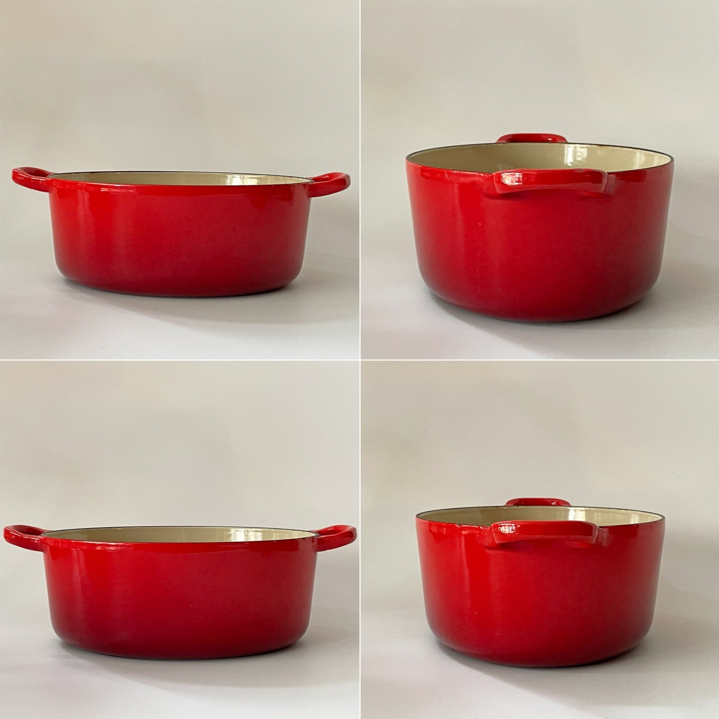 ルクルーゼ LE CREUSET ココットオーバル 25cm 3.2リットル チェリーレッド 両手鍋 鋳物 フランス 箱付 定価￥44,000 ★