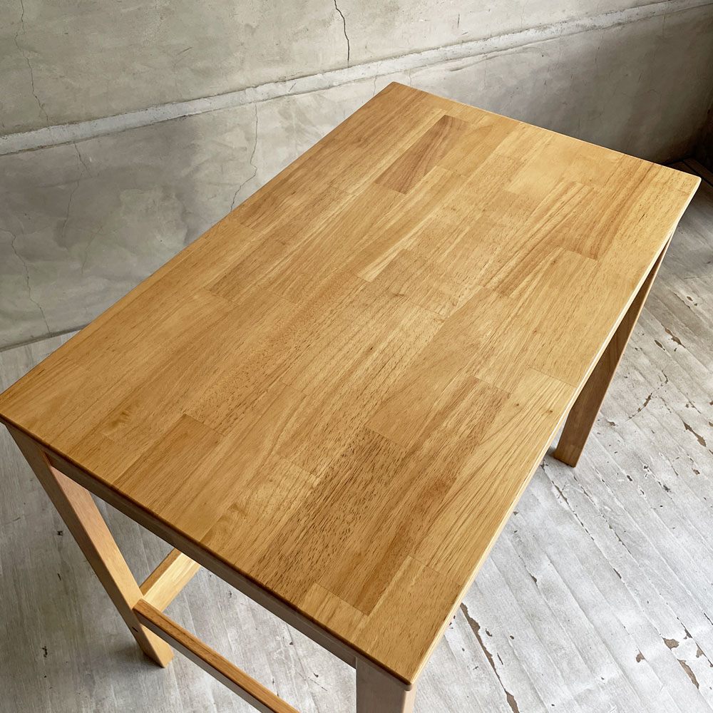 無印良品 MUJI 木製コンパクトデスク ラバーウッド無垢集成材 シンプルデザイン 定価￥12,900- ♪