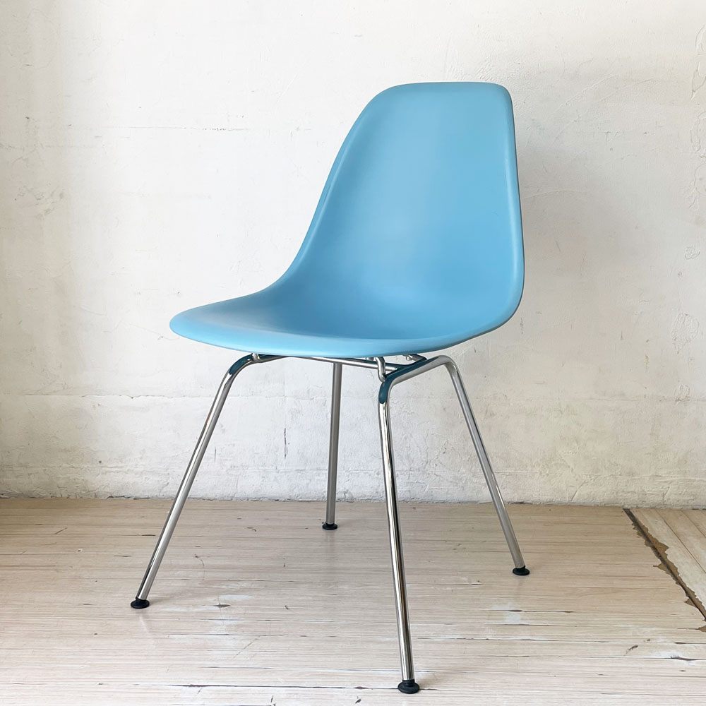 ハーマンミラー HermanMiller × ヴィトラ vitra サイドシェルチェア ペールブルー ポリプロピレン Hベース C&Rイームズ ★