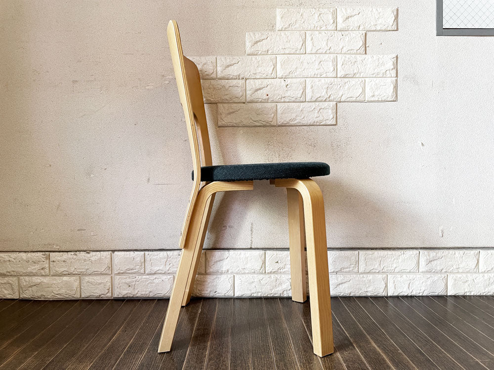 アルテック artek チェア66 Chair66 ダイニングチェア バーチ材 ナチュラルラッカー ファブリックシート NC生地 座面張替済 アルヴァ・アアルト フィンランド 北欧家具 ◎