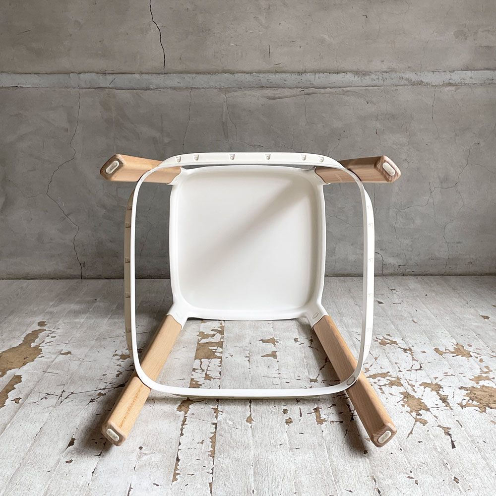 マジス MAGIS スティールウッドスツール Steelwood Stool ハイスツール カウンターチェア ホワイト × ビーチ H68cm ロナン＆エルワン・ブルレック ♪