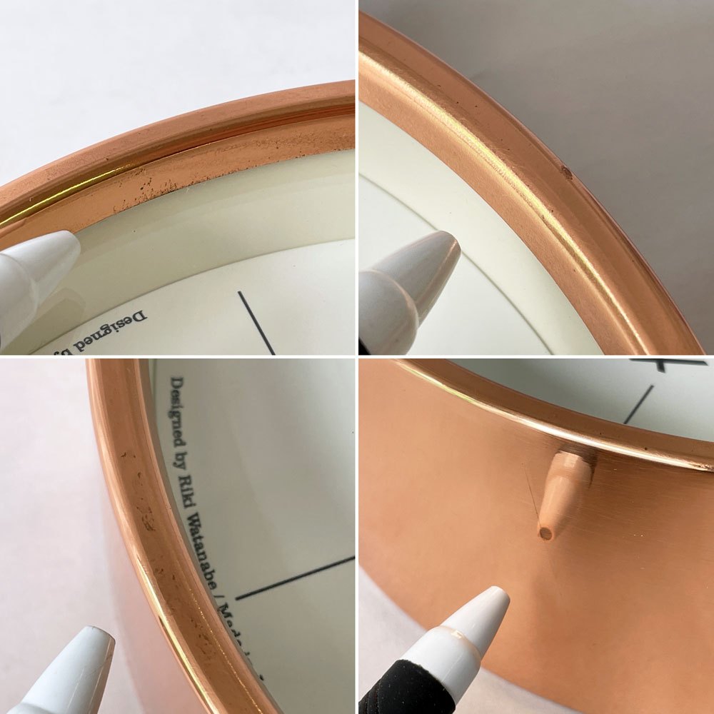 タカタレムノス Lemnos リキクロック Riki Clock 20.4cm 掛け時計 ウォールクロック 銅の時計 渡辺力 100周年 記念モデル ◇