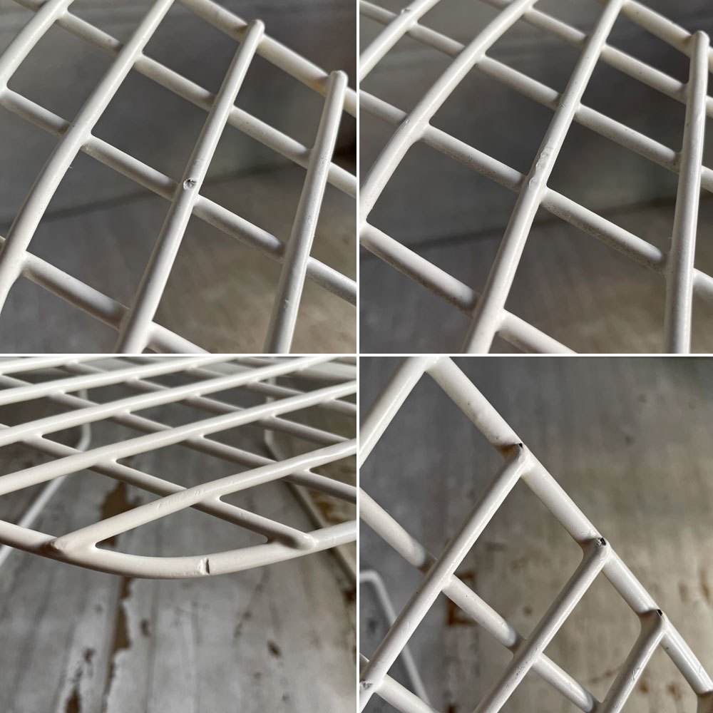ノル Knoll ビンテージ ダイヤモンドチェア Diamond Chair ハリー・ベルトイア Harry Bertoia ホワイトフレーム ミッドセンチュリー ♪