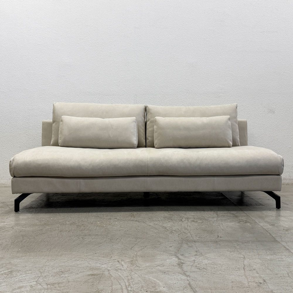 リラックスフォーム RELAXFORM グラシエーロ GLACIERO 3人掛けソファ W188cm プライムレザーテックス プラチナグレー 関家具 定価￥113,000- C 〓