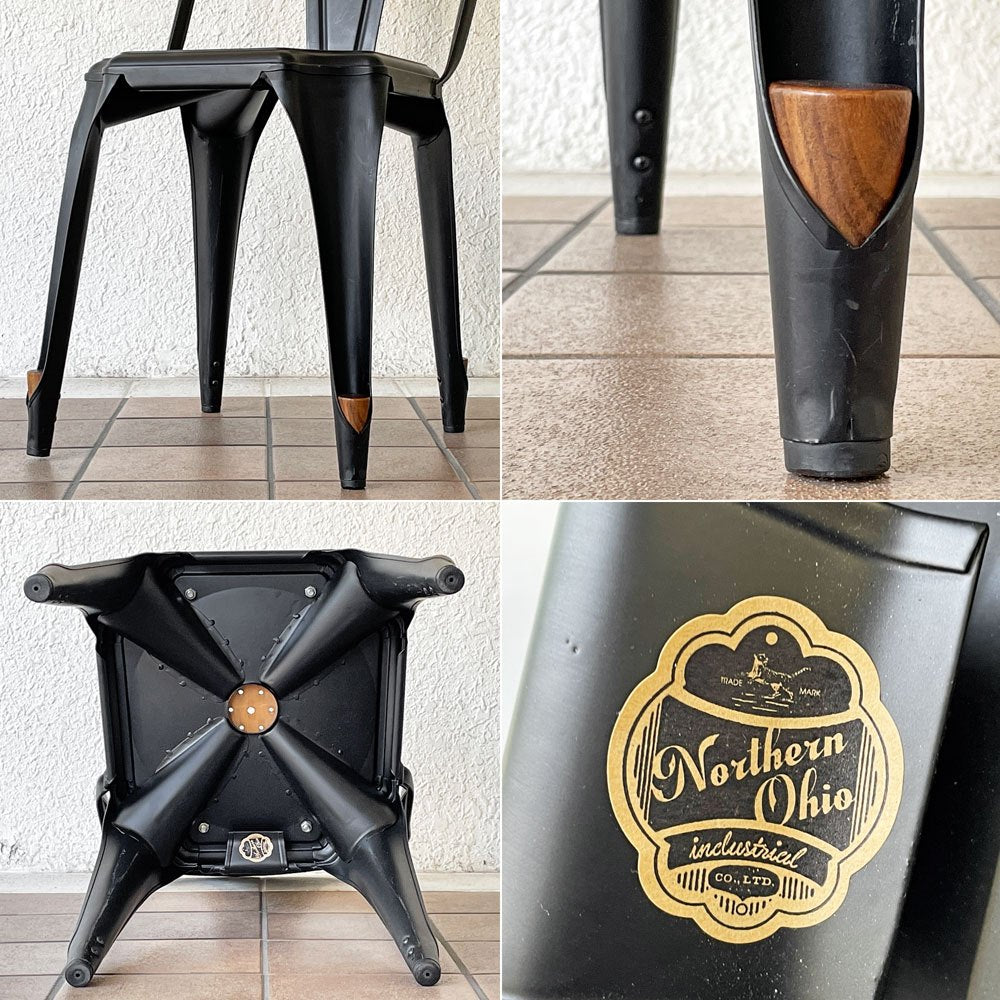 ノーザンオハイオインダストリアル Northern Ohio Industrial マルチプルズチェア Multipls Chair ダイニングチェア スタッキング ブラックスチール インダストリアルデザイン A ◇