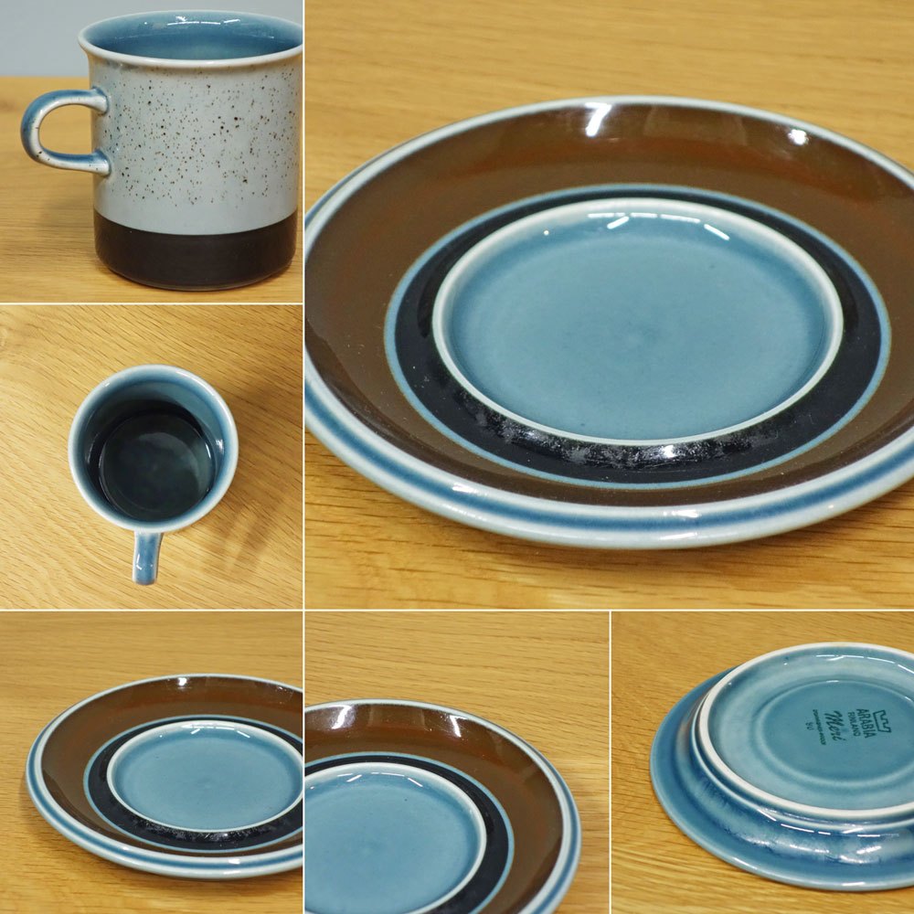 アラビア ARABIA メリ Meri ティーカップ＆ソーサー ウラ・プロコッペ Ulla Procope ビンテージ フィンランド 北欧食器 ◎