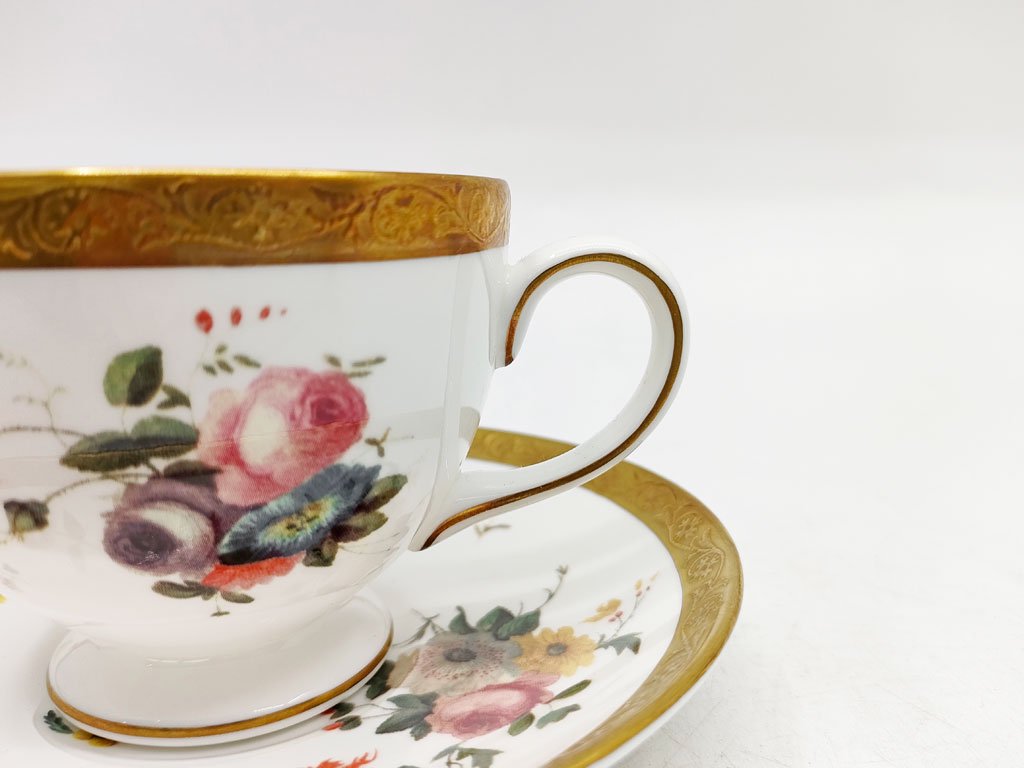 ウェッジウッド WEDGWOOD フローラルゴールド FLORAL GOLD カップ＆ソーサー 英国 A ●