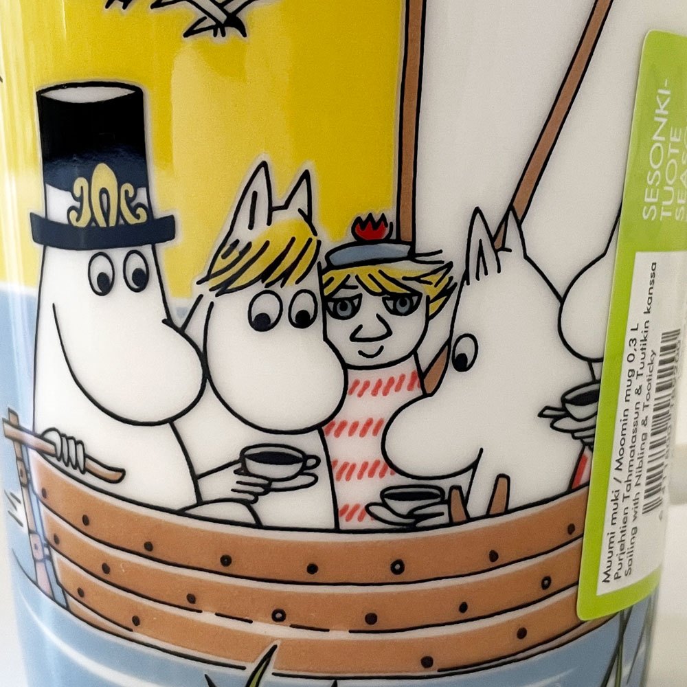 アラビア ARABIA ムーミンマグ MOOMIN クリップダッスとトゥーティッキの航海 シール付 フィンランド 北欧食器 旧ロゴ 2014年夏限定 ◎