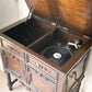 UKアンティーク グラムフォン Gramophone キャビネット型 蓄音機 手巻き式レコードプレーヤー ツイストレッグ 英国 動作品 ★