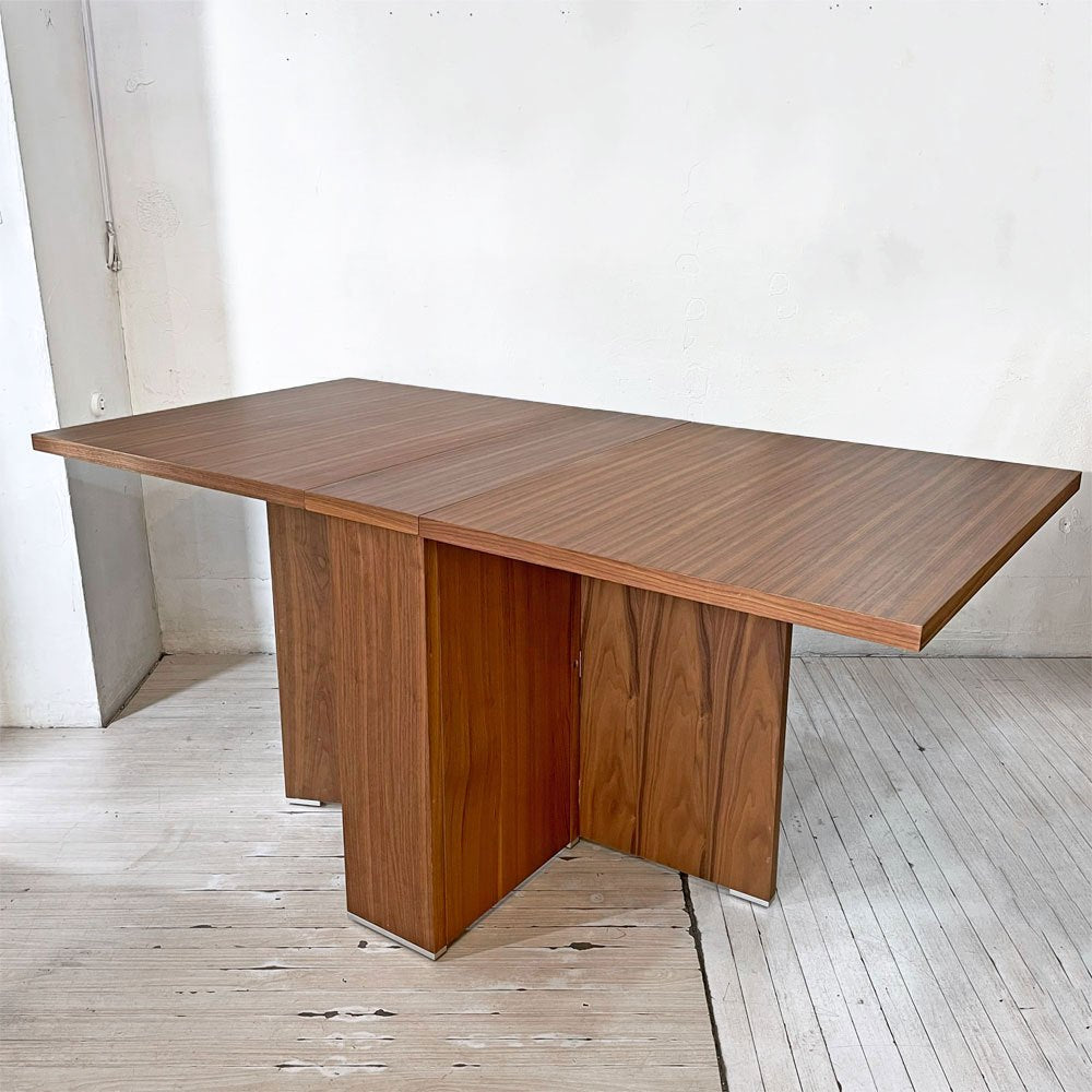 モーダエンカーサ moda en casa 2+2 table バタフライ ダイニングテーブル ウォールナット w160cm 拡張天板 シンプルモダン 廃盤 ★