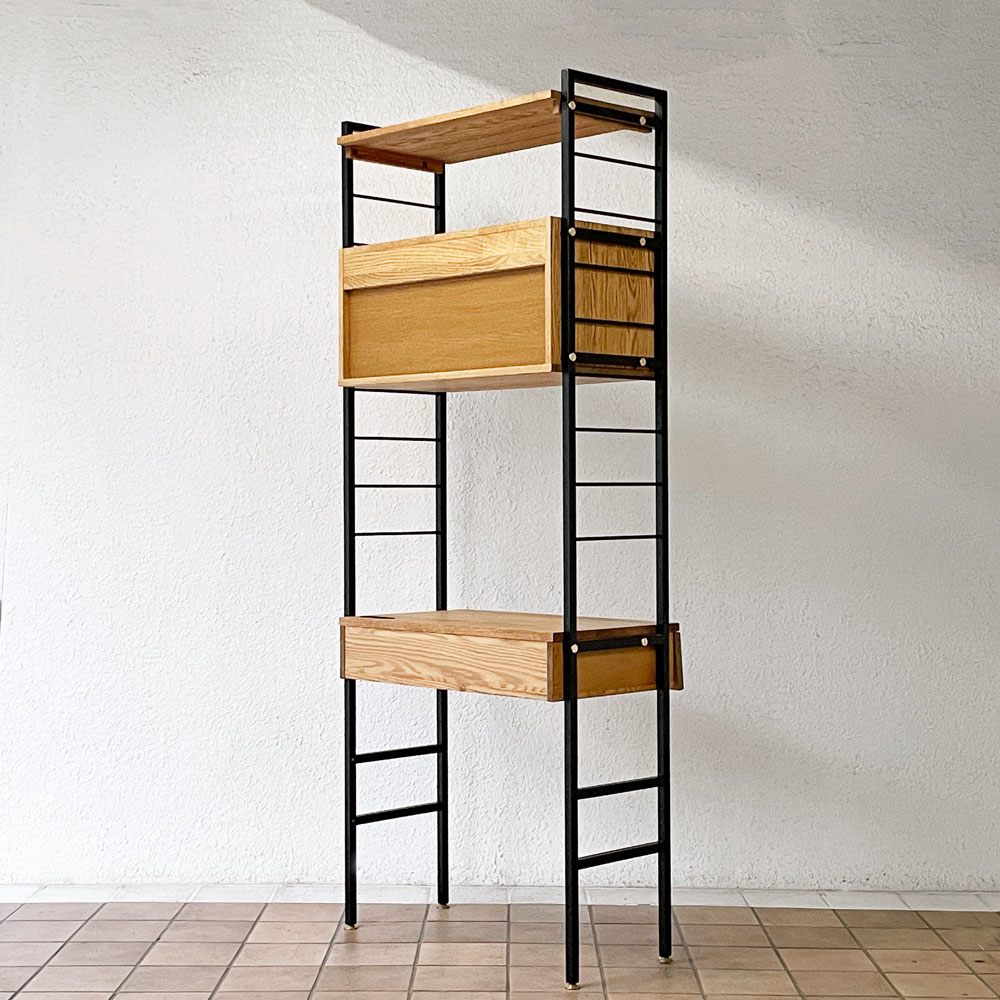 モモナチュラル MOMO Natural ユニットボード UNIT BOARD デスクユニット 収納付き ドロップダウン W75×H190cm ナチュラルデザイン ◇