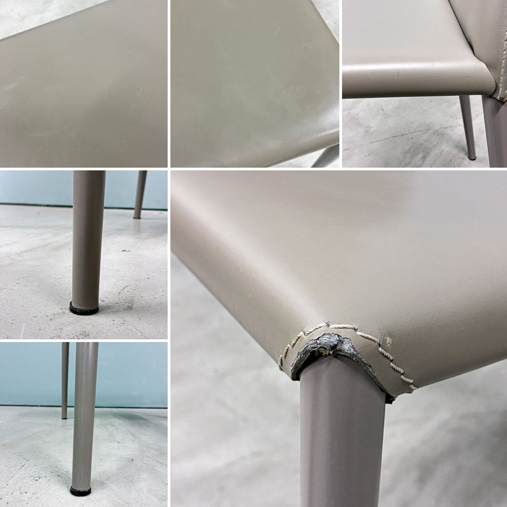 カリガリス Calligaris ボヘム BOHEME ダイニングチェア トープ 再生レザー ミニマル モダン イタリア  B ◎