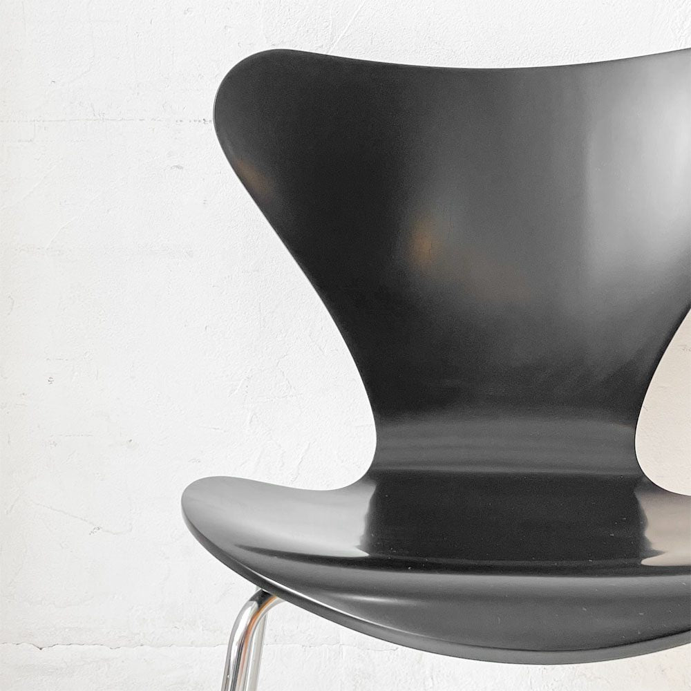 フリッツハンセン Fritz Hansen セブンチェア ダイニングチェア ブラック ラッカー再塗装 アルネ・ヤコブセン デンマーク スタッキングチェア 北欧家具 ★