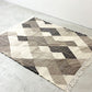 ノーチェ NOCE ウールモザイクラグ WOOL MOSAIC RUG 手機織り インドキリム ラグマット インド綿 197 × 146 cm ブラウン系 ●