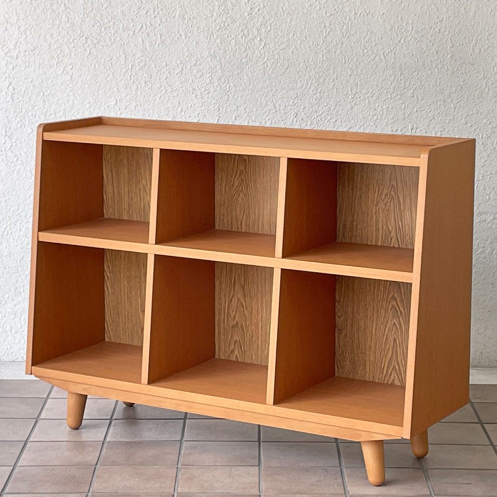 ウニコ unico アルベロ ALBERO ブックシェルフ ワイド チーク材 本棚 飾り棚 W111cm 北欧スタイル 廃番 ◇