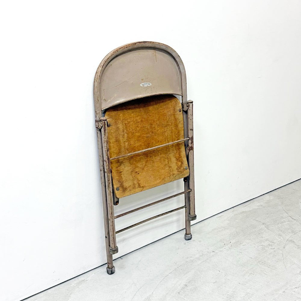 アメリカンシーティングカンパニー AMERICAN SEATING COMPANY フォールディングチェア プライウッド × スチール USビンテージ C ●