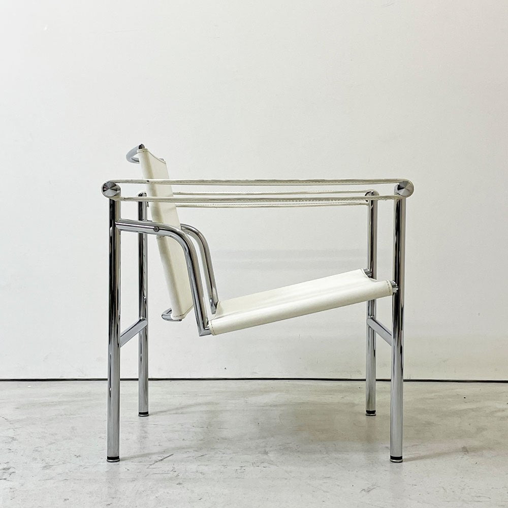 ル・コルビュジェ Le Corbusier LC1 スリングチェア ホワイトレザー 名作家具 リプロダクト品 ●
