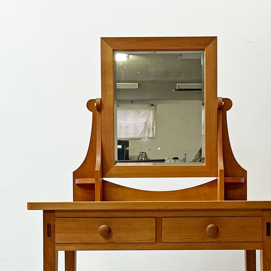 カキ キャビネット メーカー KAKI CABINET MAKER ミラーテーブル Mirror Table ドレッサー 鏡台  抽斗2杯  紅松無垢材 参考定価 ￥187,000- ●