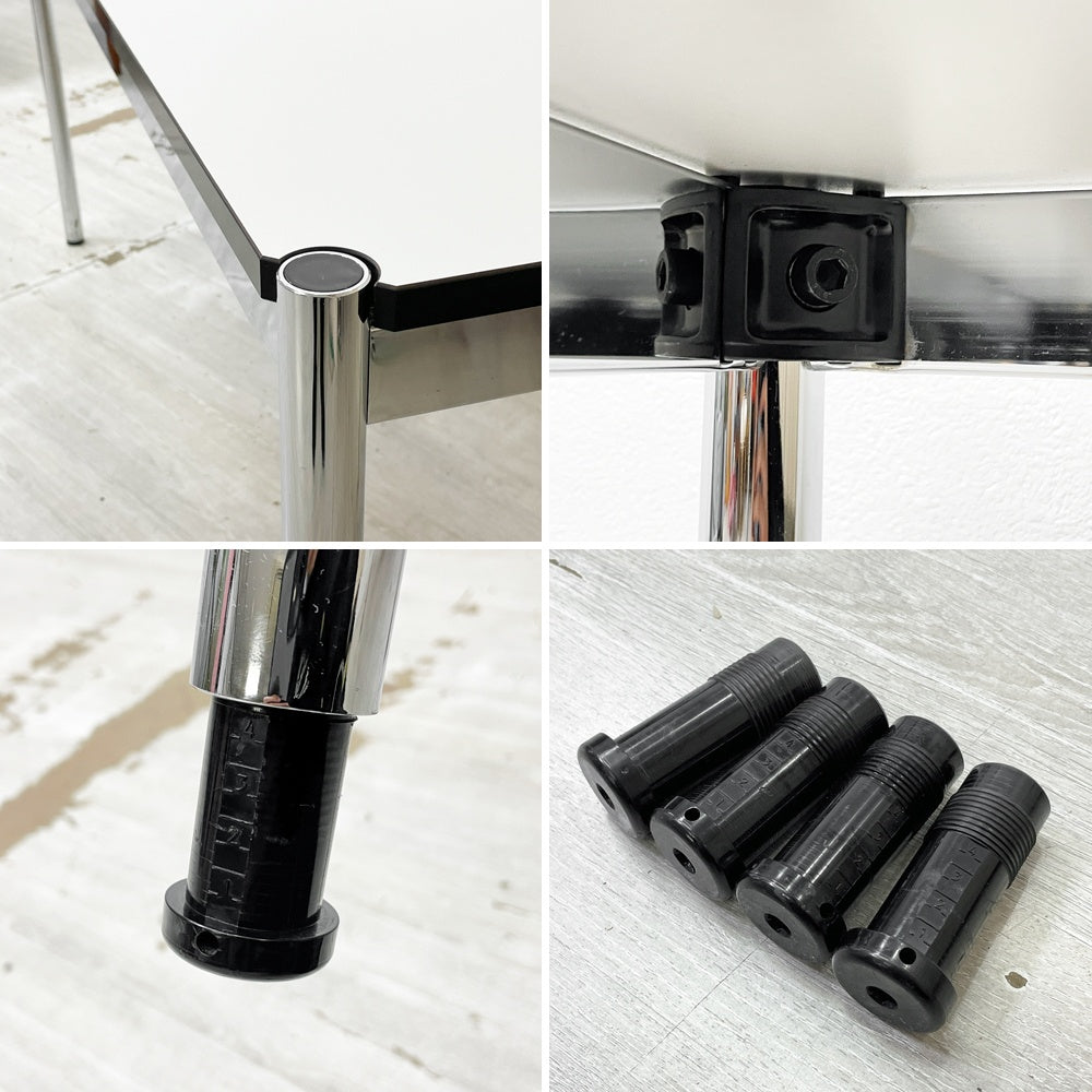 USMハラー USM Haller モジュラーファニチャー ハラーテーブル ワーキングデスク H70cm アジャスター パールグレーラミネート(ホワイト) 高さ調整機能付 スイス A ●