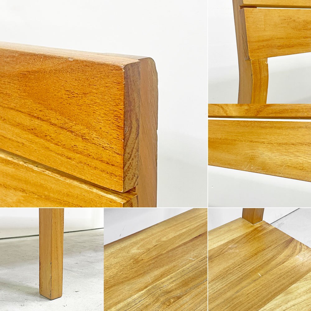 ウニコ unico ソト SOTO ダイニングベンチ バックレスト チーク材 W102cm 廃番 ●