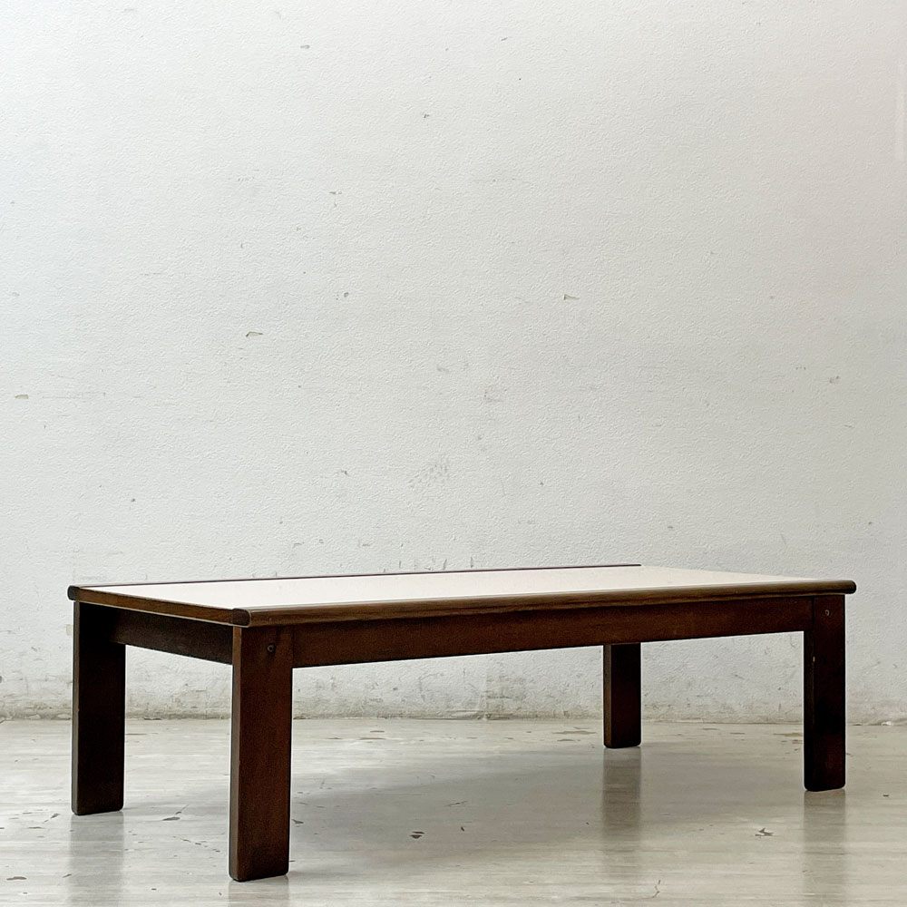 日本楽器会社製 現ヤマハ YAMAHA ビンテージ ローテーブル メラミントップ W120cm レトロデザイン 古家具 昭和レトロ ●