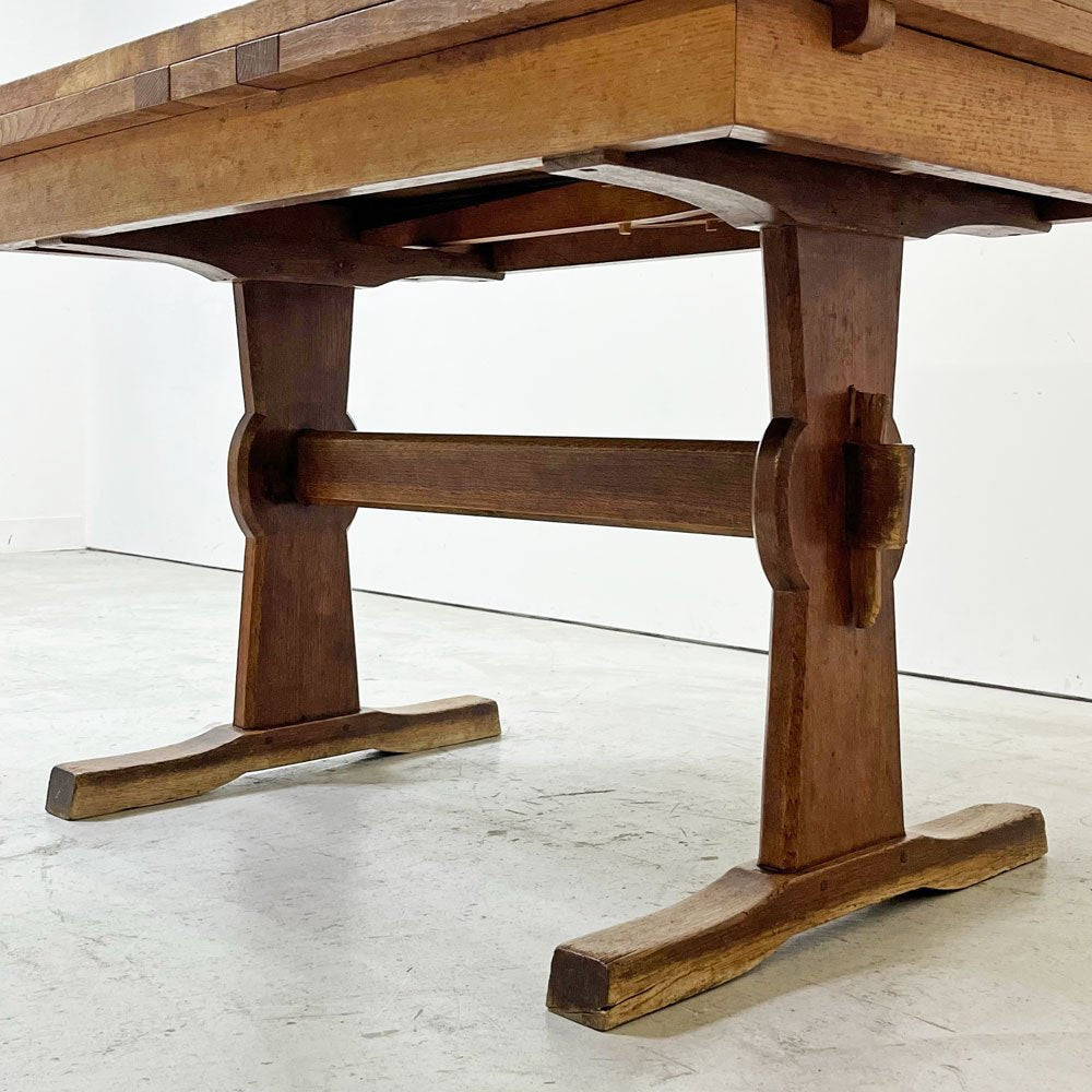 フランスビンテージ France Vintage オーク無垢材 ドローリーフテーブル エクステンション ダイニングテーブル 伸長式 アンティーク シャビーシック ●