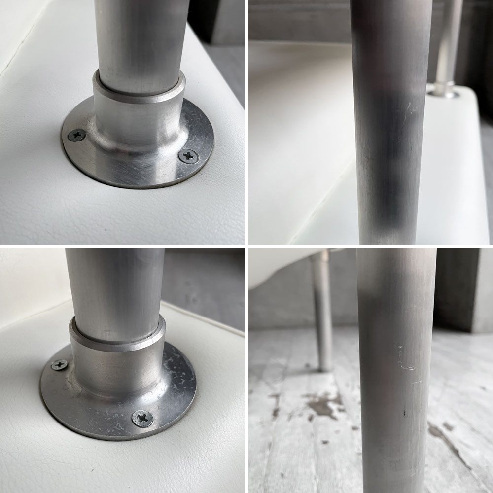 イーアンドワイ E&Y マガジン ソファ MAGAZINE SOFA 2Pソファ 2人掛け ビニールレザー ホワイト アルミニウム マイケル・ヤング Michael Young モダンデザイン 定価￥660,000- ♪