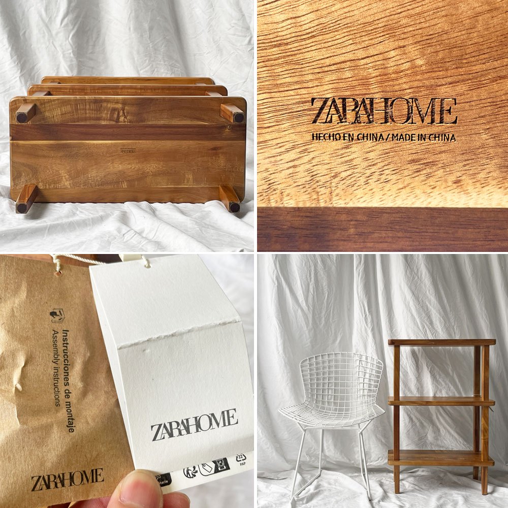 ザラホーム ZARA HOME アカシアウッド シェルフ 3段 オープンシェルフ w55cm 定価￥37,900- ◇