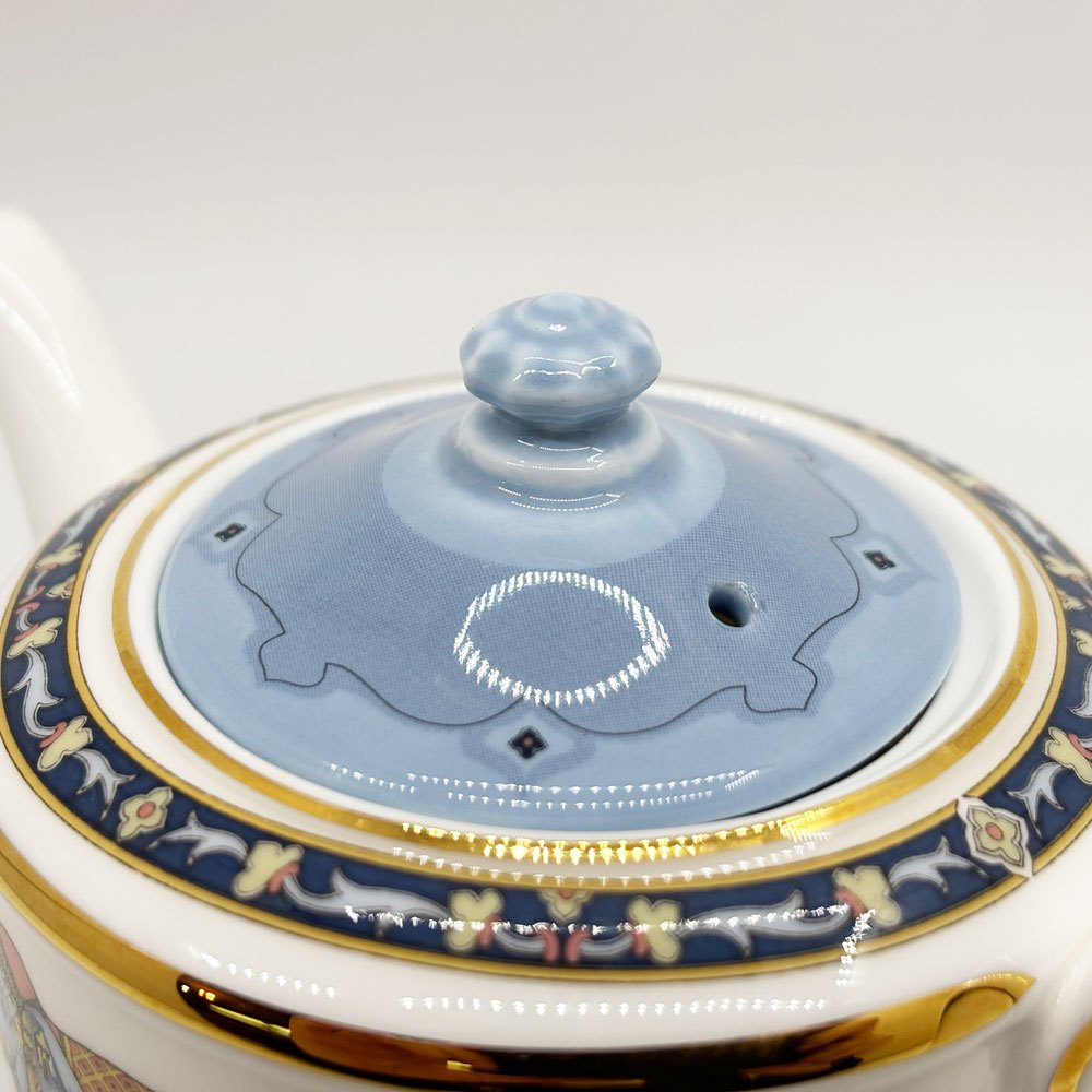 ウェッジウッド WEDGWOOD ブルーエレファント BLUE ELEPHANT ジャパニーズティーポット 英国食器 廃番 ●